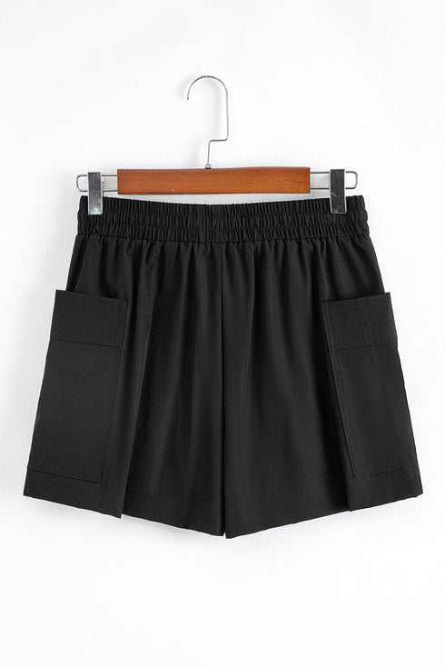 Sporty Functional Cargo Pocket Elastic Waist Active Performance Skort